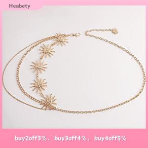 Heabety Multilayer Punk Gothic Moon Sun Waist Chain Metal Belts For Women Dress Jewelry Waist Chain Waist Belts