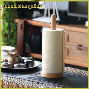 [Duola] Kitchen Wooden Roll Paper Towel Holder Bathroom Tissue Vertical Stand Disposable Paper Pot Kitchen Toilet Storage Accessories