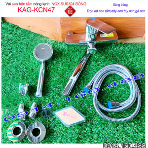 Sen bồn tắm nóng lạnh cao cấp KAG-KCN47 trọn bộ vòi cấp nước gắn tường bồn tắm nằm  SUS304 inox bóng sáng  sử dụng tốt chiết khấu tốt