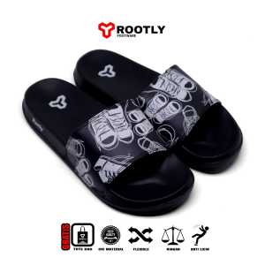 Rootly - Sandal Slipper Pria Slide On Motif Sepatu