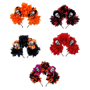 Mexicans Rose Florals vương miện vòng hoa Băng Đô Hoa Bộ Xương Florals Headband Halloween Dia de los muerto Đảng trang phục