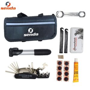 BOY TOOLS - Bike Bicycle Tire Pump Repair Patch Tool Kit Complete Set with Frame Tube & Portable
