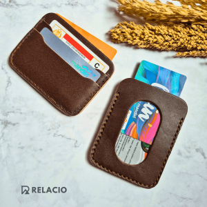 Dompet Kartu Kulit Sapi Slim Simpel Card Holder Premium Leather Wallet SLIDE