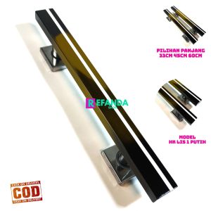 Gagang Pintu Rumah Minimalis Stainless Pilihan Panjang 33cm 45cm 60cm Model HK Lis 1 Putih