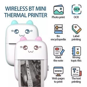【Free 1 Roll Paper】Mini Printer Portable Thermal Photo Printer Bluetooth Android IOS Wireless Handheld Printers 57MM