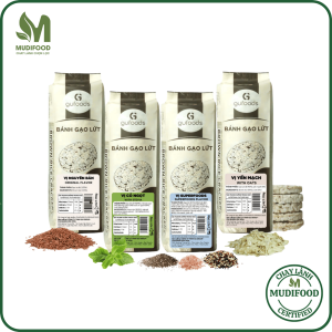 Combo 4 Gói Bánh Gạo Lứt GUfoods Mix Vị Superfoods Cỏ Ngọt Muối Hồng Nguyên Bản (170g) - Ăn Vặt Healthy Ăn Chay Người Tiểu Đường Tập Gym