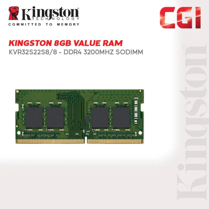 Kingston 8GB DDR4 3200Mhz Sodimm Value Ram - KVR32S22S8/8