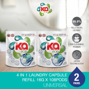 [TWIN PACK]  Ka 4in1 Laundry Capsules 16g x 108pcs Refill