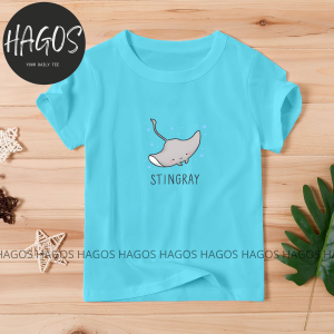 stingray ikan pari atasan lucu kaos tshirt baju anak cewek laki perempuan lengan pendek katun custom