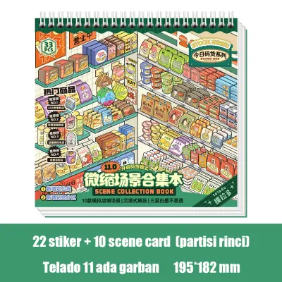 Tld 3D Material Book 20 in 1 Scene Collection Sticker Collection Simulation Scene Stickers DIY Landscape Collection Miniature Scene Material Book