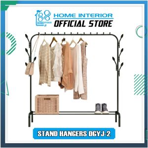 COD Stand Hanger Gantungan Baju Pakaian Celana Gawangan Hanger Stand Hanger Multifungsi Jemuran Tiang Besi HOME INTERIOR88