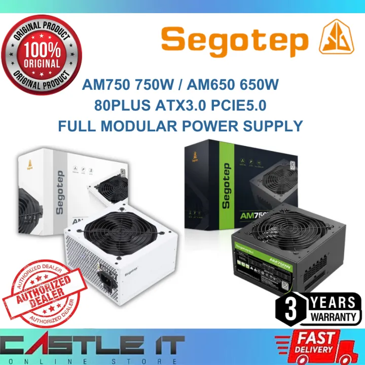 Segotep AM750 AM650 80PLUS Full Modular ATX3.0 PCIE5.0 Power Supply 650W 750W Black White