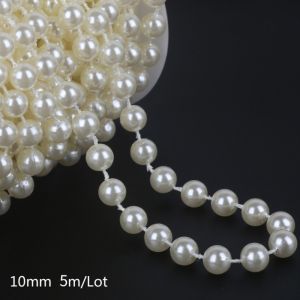 ADAM 5m Pearl Bead String Round 4/5/6/8/10mm Pearl Beads Garland String Fashion Imitation Pearls Chain DIY Wedding Party Decoration