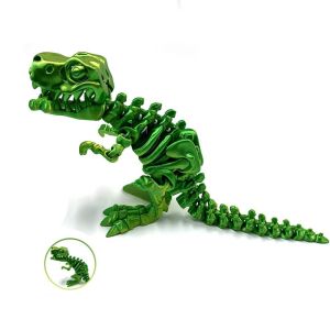 GOOD STUFF Big Mouth 3D Printed Crystal Dinosaur Crystal Rotatable 3D Articulated Dinosaur Toys Movable Jointed Dinosaur Statue Flexible 3D Printed Tyrannosaurus Rex Kid Gift