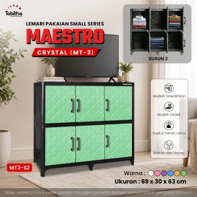 TABITHA Lemari Pakaian Plastik MAESTRO (Tabitha Houseware)/crystal series small/2susun/3susun/4susun/5susun - 3 PINTU