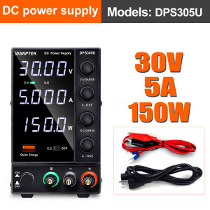 Wanptek Lab DC Power Supply ปรับได้ 0-30V/60V/120V/160V0-2A/3A/5A/10A แหล่งจ่ายไฟเดสก์ท็อปพร้อมปุ่มเข้ารหัสแบบปรับได้ USB และ Type-C Quick Charging พร้อมระบบป้องกันการลัดวงจร OCP