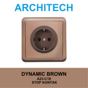 ARCHITECH Saklar dan Stop Kontak DYNAMIC BROWN A23 Series All Varian