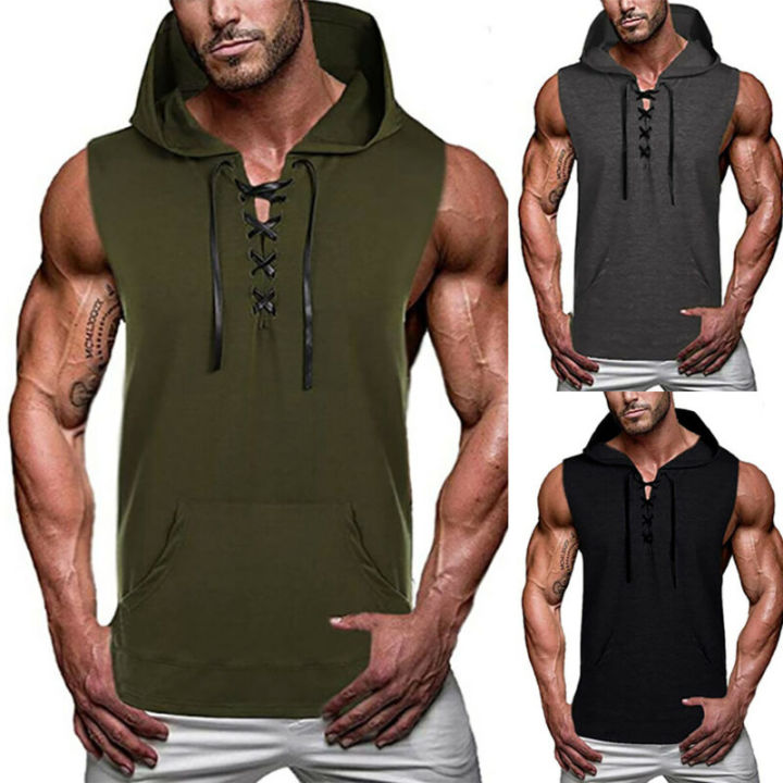 Gym tank top hoodie online