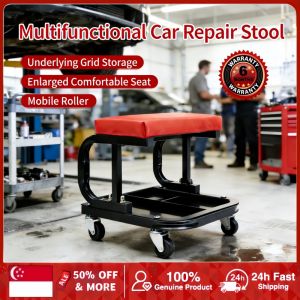 Mechanic Work Stool with Wheels Workshop Chair Rolling Creeper Seat