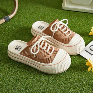 [Free Shipping] Half-Pack Lazy Slip-On Sandals New Style Non-Slip Thick-Soled Beach Sandals WomenS Summer Outdoor Wear