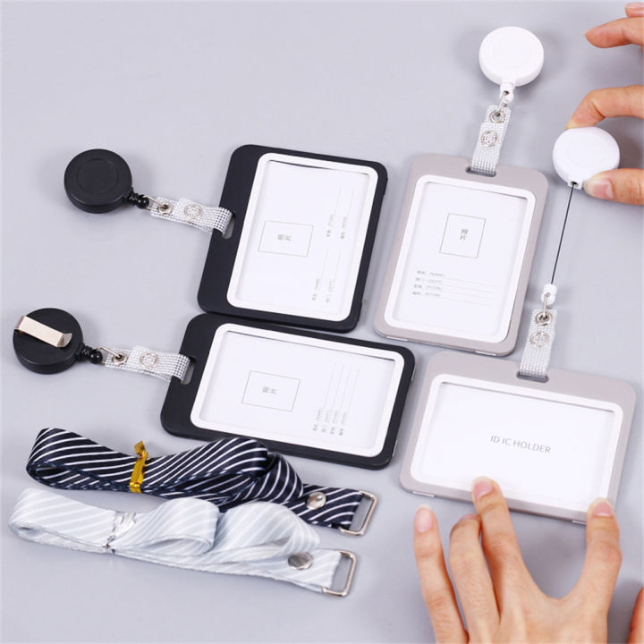 Compact Badge Holder Functional Frosted Retractable Retractable Lanyard ...