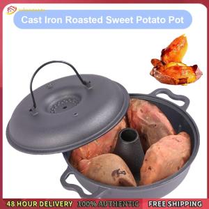【Clearance sale processing】 Rustic Cast Iron Roaster with Lid for Sweet Potatoes Heavy Duty Outdoor Camping and Garden Use
