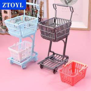 [COD]🔥🔥🔥ZTOYL 1 12 Dollhouse Mini Shopping Cart Supermarket Shopping Basket Model Dollhouse Supermarket Decoration Accessory Pretend Play Toy