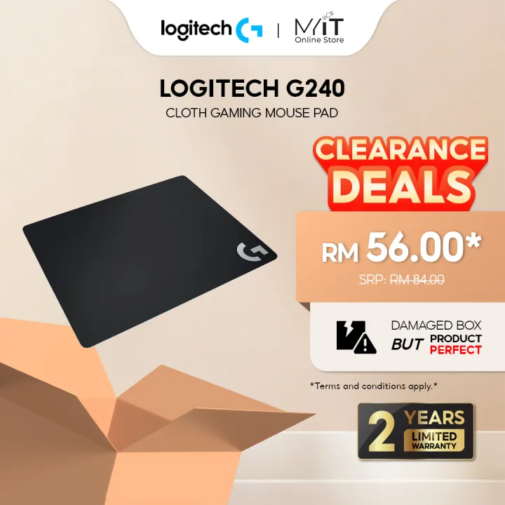 [Damaged Box] Logitech G240 Cloth Gaming Mouse Pad - Black (943-000046)