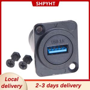 [COD] Ship within 24 hours D type Metal USB Socket Double Pass Connector USB 3.0 Connector Panel Mounting