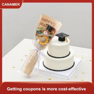 【CANAMEK】 Tốt nghiệp bó hoa dệt kim Hoa bó hoa cưới handmade Crochet hoa sắp xếp Quà tặng tốt nghiệp cho các bạn cùng lớp Trường