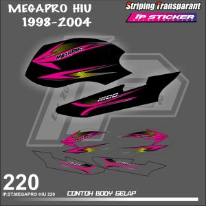 MEGAPRO HIU (COD) STIKER STRIPING MOTOR HONDA MEGAPRO HIU TAHUN 1998-2004 - HOLOGRAM DAN TRANSPARAN