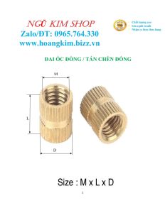 ĐAI ỐC ĐỒNG _ TÁN CHÈN ĐỒNG M3 M4 M5 M6 M8