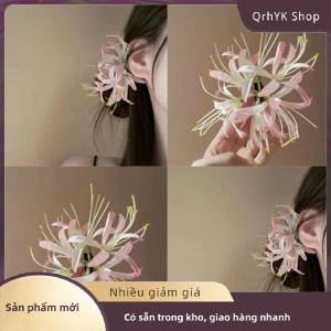 Hàng có sẵn✨ Siêu tinh tế Hoa tóc Clip bầu không khí bên bờ biển Clip ảnh phụ kiện tóc vịt Clip Lily Kẹp Tóc kẹp bên