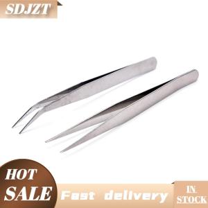 SDJZT 2pcs thép không gỉ thẳng khuỷu tay nhíp chắp vá móc Pick-up dụng cụ trang điểm