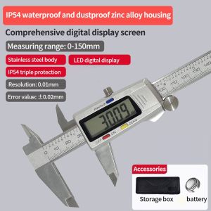 Inch Digital Caliper Electronic Caliper Stainless Steel Inch/Millimeter Conversion Vernier Microme