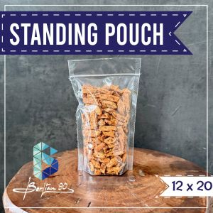 Plastik Standing Pouch 12x20 cm Isi 50 Pcs / Plastik Kemasan Makanan Berdiri / Plastik Klip Berdiri