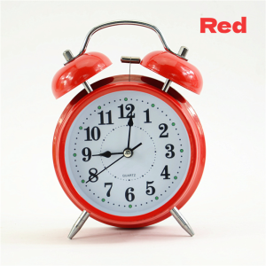 4 Inch Bell Alarm Clock Luminous Twin Bell Metal Frame with Backlight Battery Operate Silent Quartz Movement No Ticking