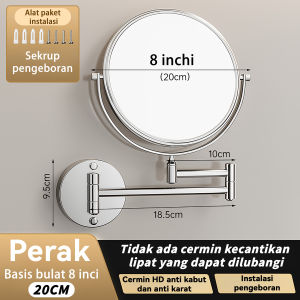 Kaca Cermin Rias Kaca Pembesar model tarik kecantikan Makeup Hitam/Gold/Perak Zoom 3x