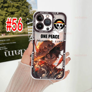 Cool Anime Trendy Brand One Piece Casing For iPhone 16 15 ProMax 12 11 13 14 Pro Max Xs Xr Xsmax X 8 7 6s 6 Plus SE 2020 8+ 7+ 6s+ 6+ 13Promax 11Promax 12Promax Cartoon Fine Hole Lens Protection Clear Shockproof Soft Phone Case STD 56