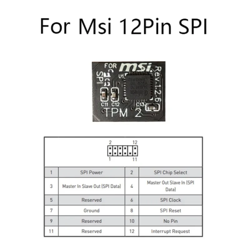 TPM 2.0 Encryption Security Module Remote Card 12 Pin SPI TPM2.0 Security  Module for MSI Motherboard | Lazada.co.th