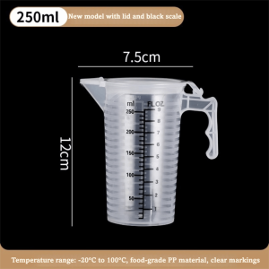 NOBLELUX Thickened Measuring Cup with Scale 100/250/500/1000/2000/5000ML with Lid Beaker Multipurpose Clear Plastic Water Jugs Kitchen Tool Accessories