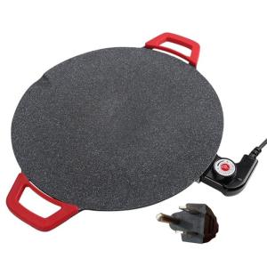 Electric Griddle with Nonstick Cooking Plate for Chicken Steaks Burgers Eggs BBQ Smokeless Round Electric Grill