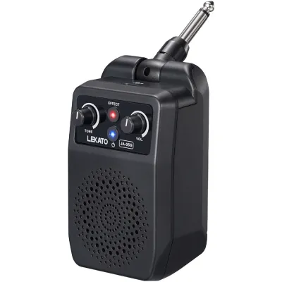 【Fast-selling】 LEKATO Mini Electric Guitar Amp 5W Portable Guitar Amp Bluetooth Built-in 4 Effects Rechargeable Small Guitar Amp for Practice