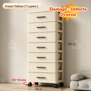 【24 Hours Shipped】6 Layer Flip Top Storage Box Kitchen Storage Cabinet Transparent Organizer Foldable Cabinet Shelf Organizer With Wheel Drawer Cabinet For Clothes For Toys Space-Saving