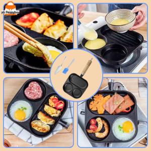 Reliable Cast Iron Egg Pan 3-Cup Nonstick Frying Pan with Heat-Resistant Handle for Daily Use