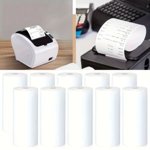ANBIHE 10Rolls Coreless Thermal Paper Inkless 57x40 MM Cash Registers Print Paper Mobile Printer Non-Adhesive Receipt Printing Paper Cash Registers