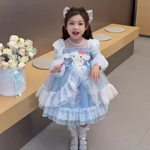 2-12Y Lolita Princess Dress whole set Girls Melody pink Dress High end Birthday Dress Mesh Dress sets