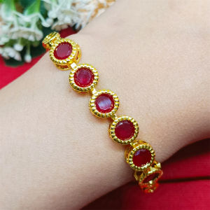 Bracelet Gelang Rantai Bangle Zircon Warna Untuk Wanita Dewasa Terbaru Gelang Kendari Lapis Emas 18K Gold Wanita Batu Kristal Crystal Warn Perhiasan Aksesoris