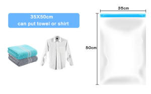 UGO Vacuum Storage Bag Hand Roll Vacuum Travel Storage Organizer Vacuum Compressed Space Saving Bag Transparent