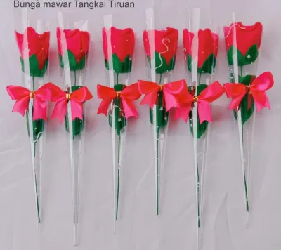 Bunga Mawar 1 Tangkai Plastik | Bunga Valentine | Bunga Mawar Palsu WARNA-WARNI | Bunga Mawar Artificial